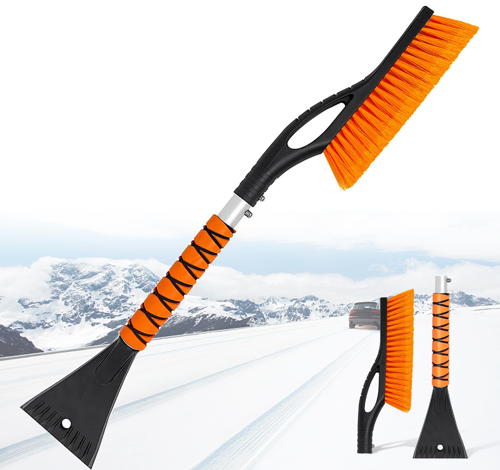 UMUACCAN Snow Brush and Ice Scraper for Car Windshield - 27 Inch Detachable Snow