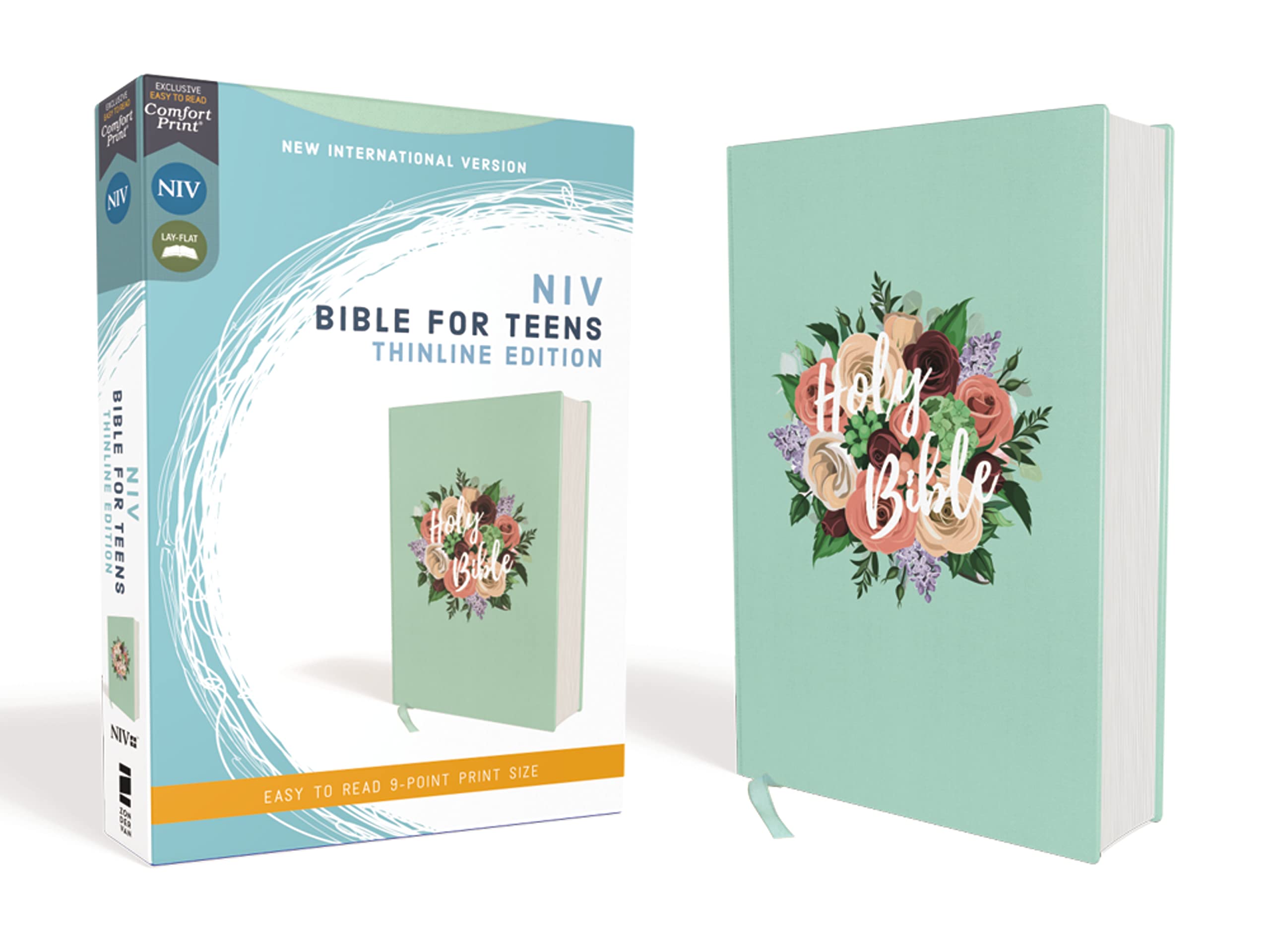 NIV, Bible for Teens, Thinline Edition, Cloth over Board, Floral, Red Letter, Co