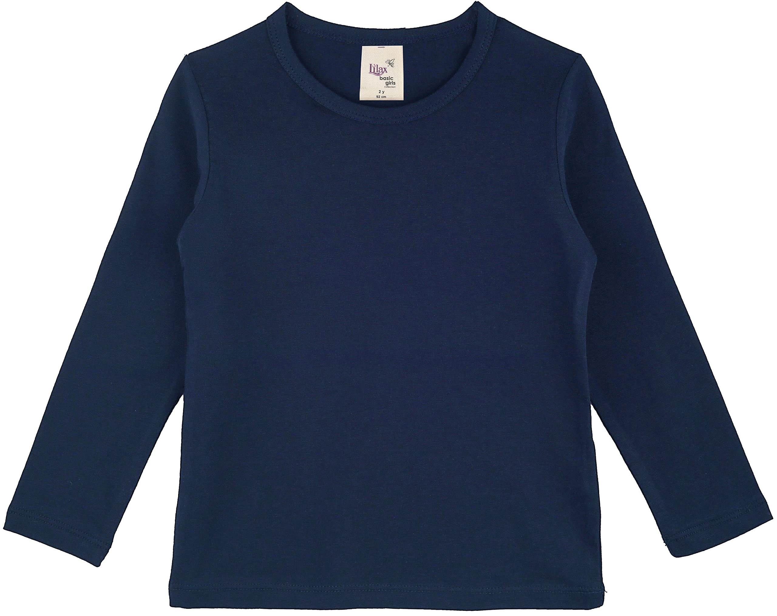 Lilax Girls Basic Long Sleeve Round Neck T-Shirt