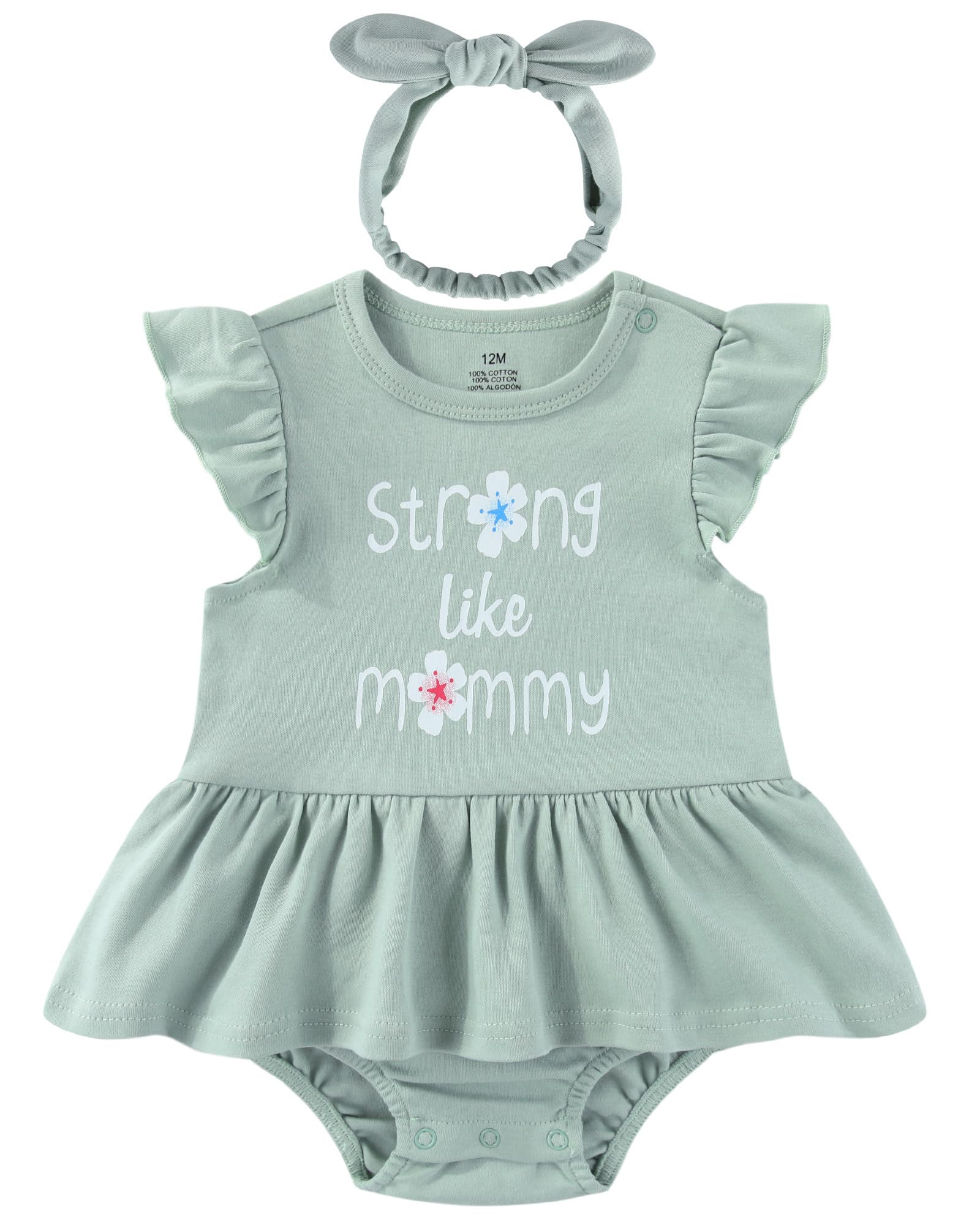 Baby Girl Clothes Summer Ruffled Sleeve Romper Dresses Infant Outfit Set