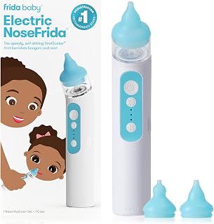 Frida Electric NoseFrida Nasal Aspirator for Baby & Toddler, Essential | Nose Sucker for Congestion & Allergy Relief, Upgraded with 3 Suction Levels, 2 Silicone Tips, USB