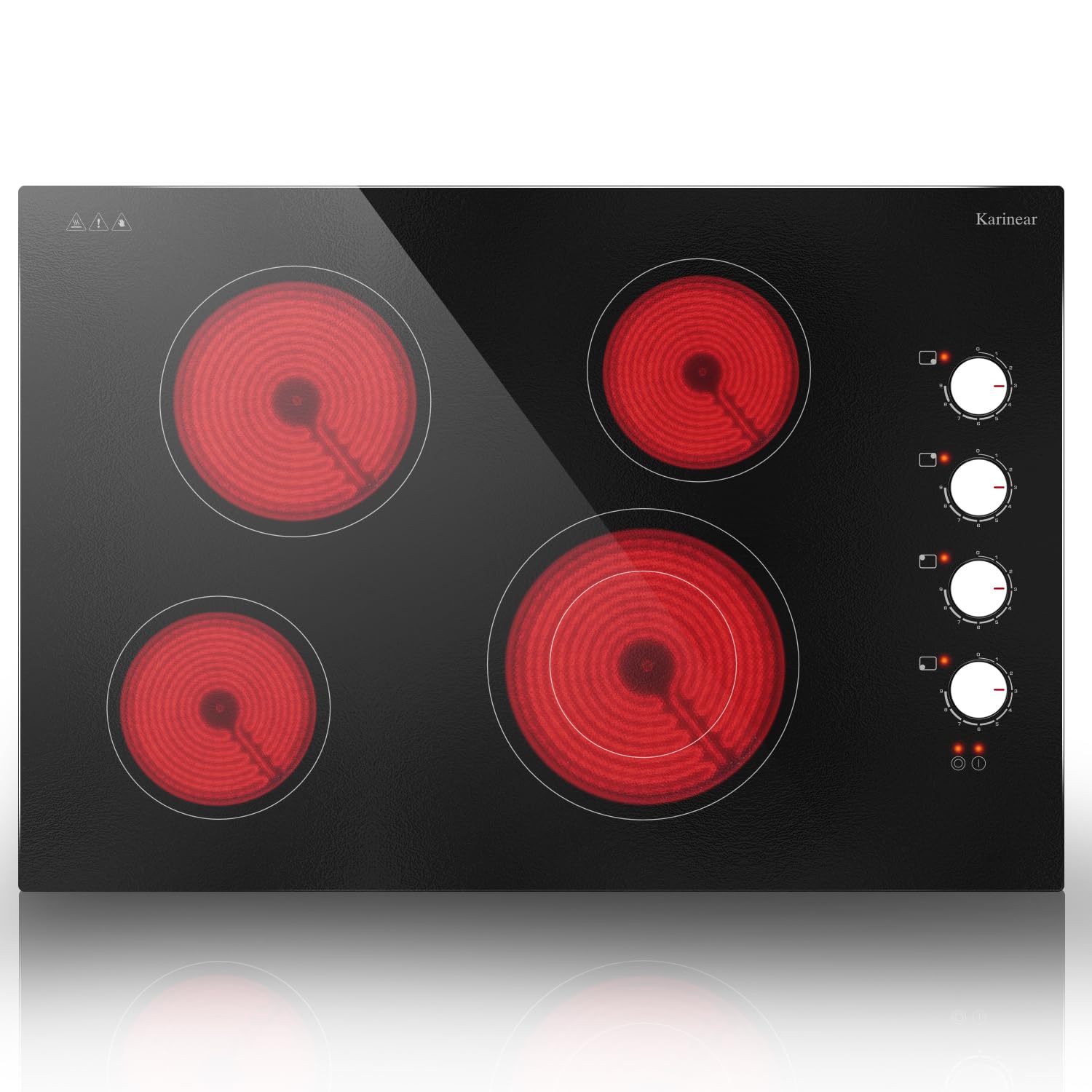 Karinear Electric Cooktop 30 Inch, 4 Burners Electric Stove Top, Drop-in | 30" K