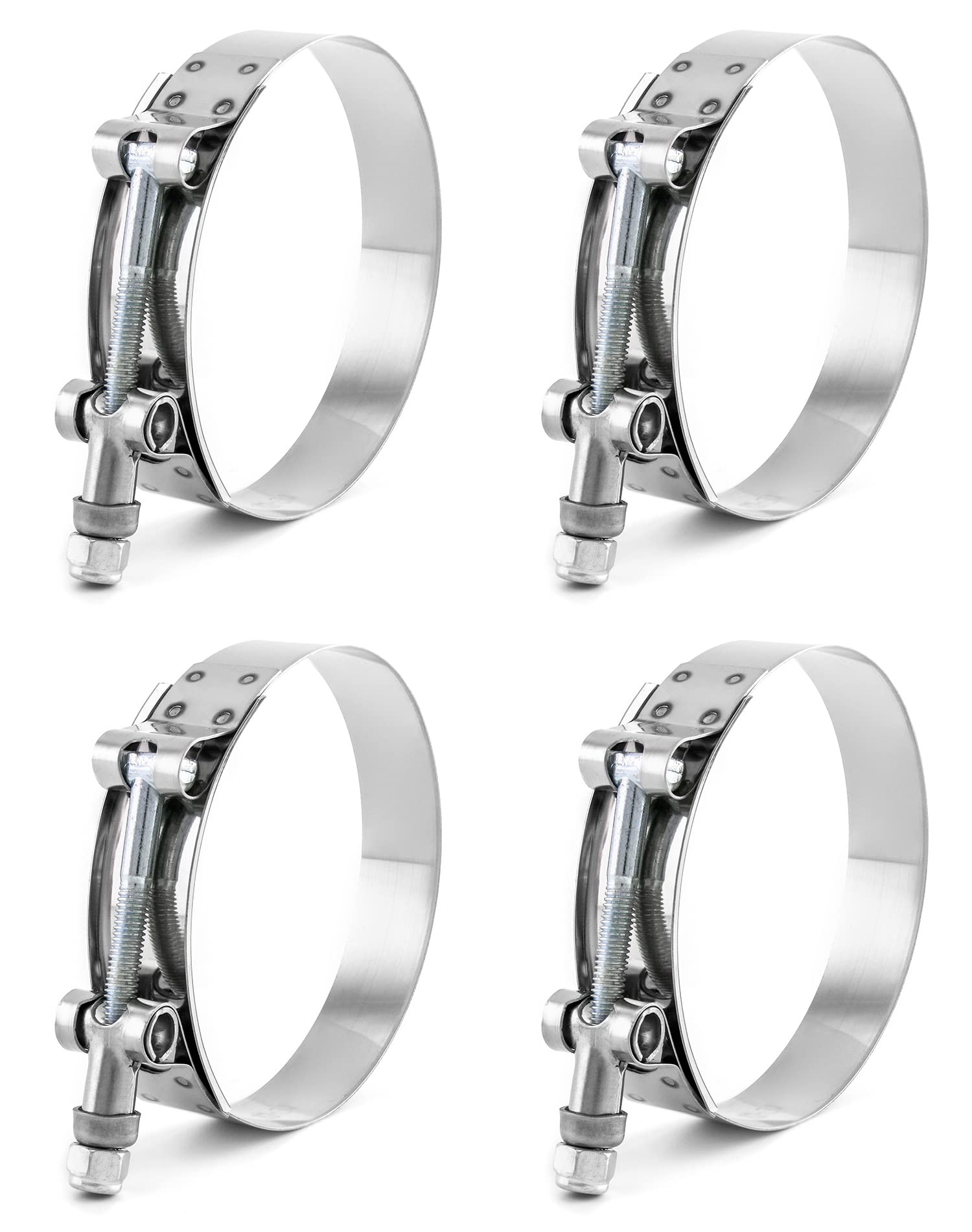 QWORK 3" T-Bolt Hose Clamp Stainless Steel, Working Range 83mm-91mm for 3" Hose 