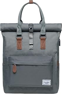 Kaukko backpack, chic and stylish handbag for school, university, work and travel with laptop compartment and anti-theft feature for everyday use, Grey[k1047]