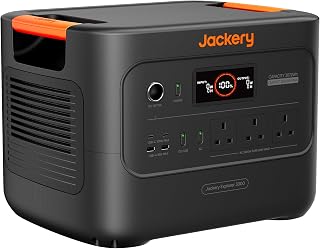 Jackery Explorer 3000 v2 Portable Power Station, 3072Wh Camping Power Pack | 3600W Output, 1.8H Fast Charge, Smaller & Lighter 3kWh LiFePO4 Solar Generator for Power Outages, RVing, Home, Emergencies