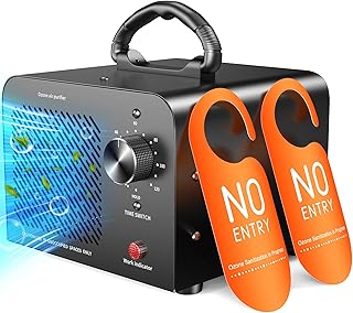 Ozone Generator 48,000mg, Ozone Machine Odor Eliminator Removal, O3 Ionizer | Commercial High Capacity Air Purifier Deodorizer, Portable Mini for Car, Home, Smoke, Pets, Industrial, for 4000 Sq. Ft-Black