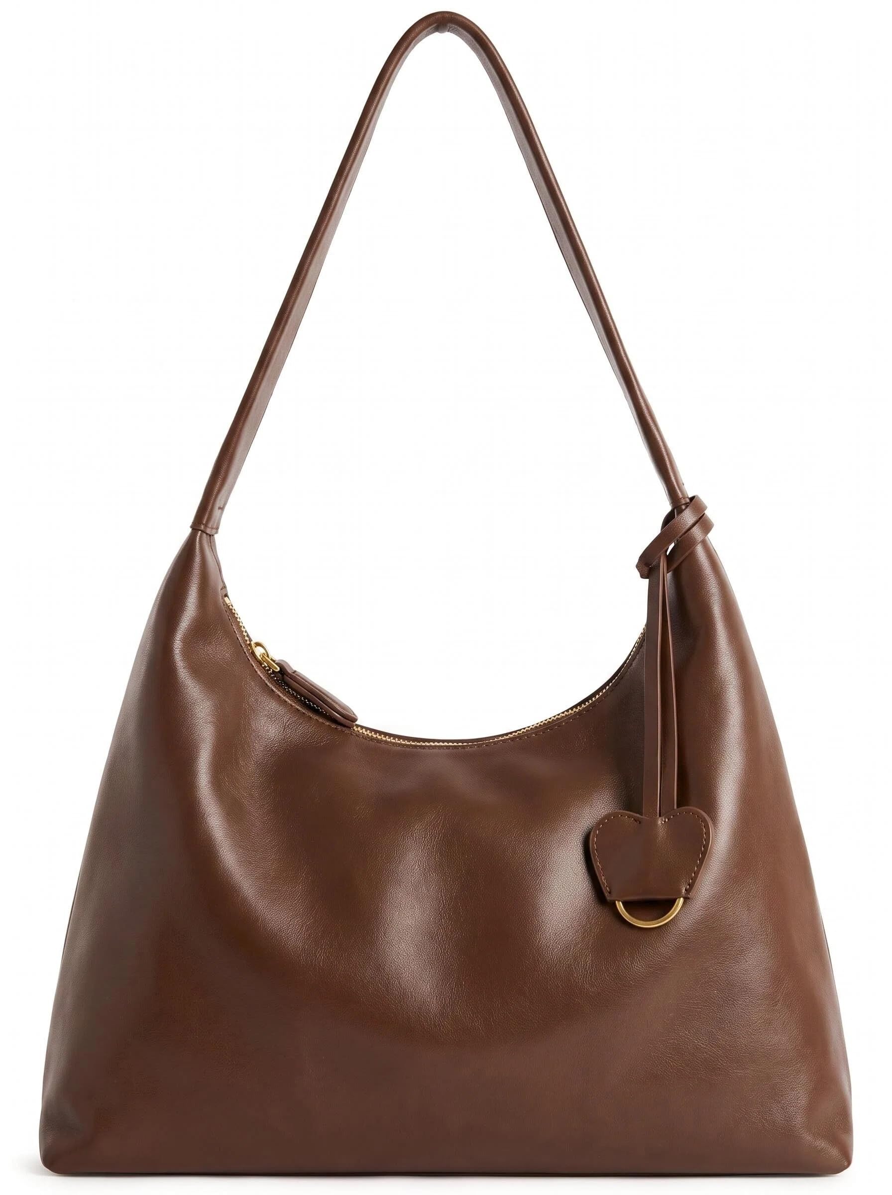 Worldlyda Women Shoulder Bag Slouchy Hobo Purse Soft Vegan Leather Casual Handba