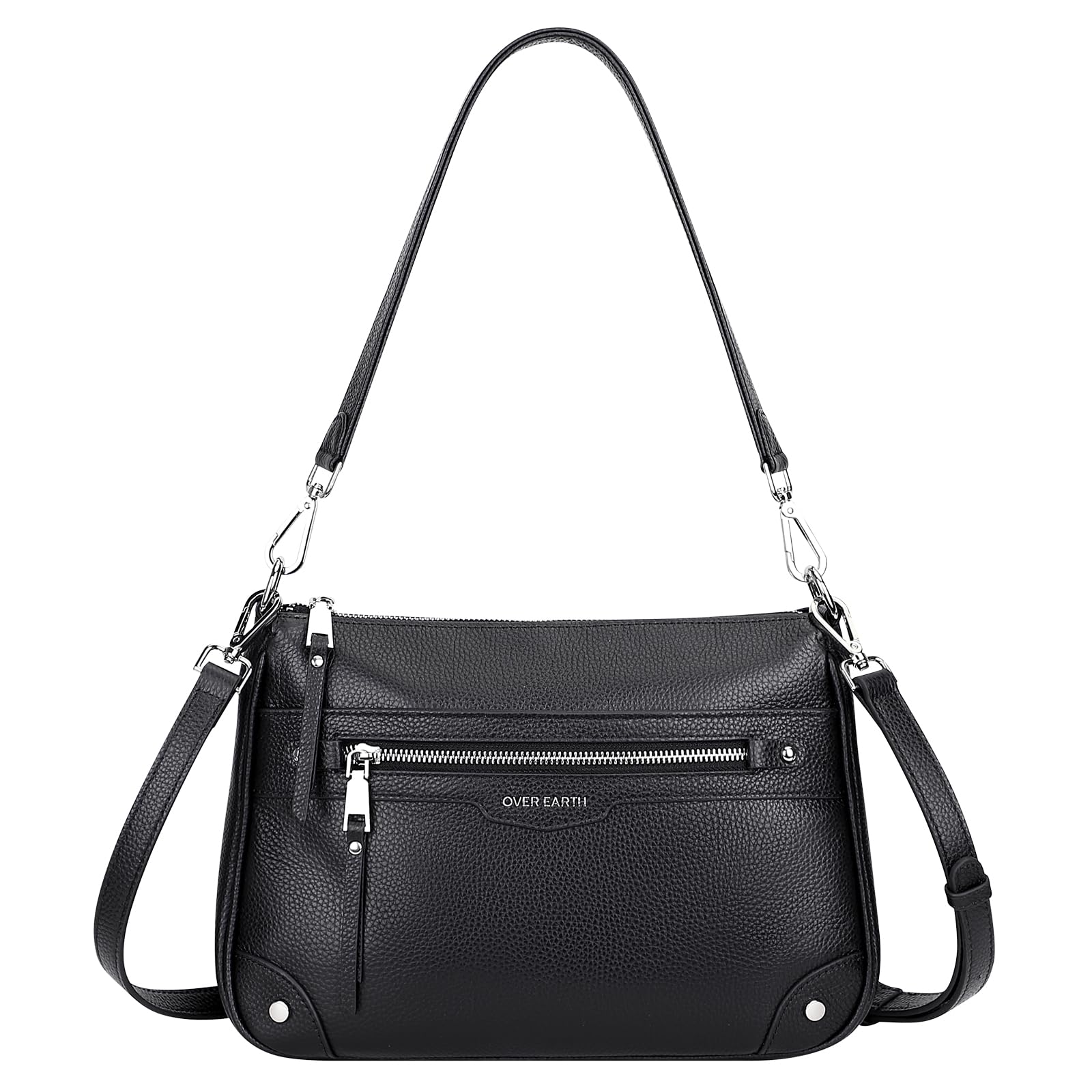 Over Earth Soft Genuine Leather Crossbody Bags for Women with Multi Pockets