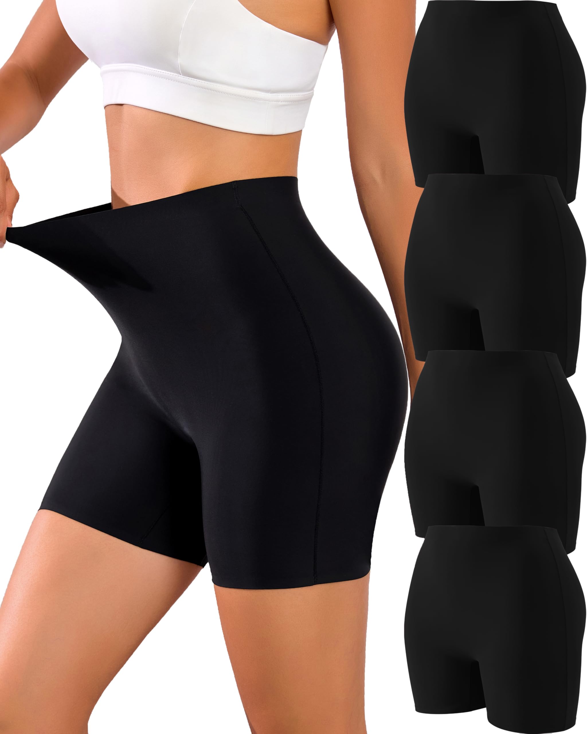 Womens Seamless Boy Shorts Underwear No Show Boxer Brief High Waisted Panty