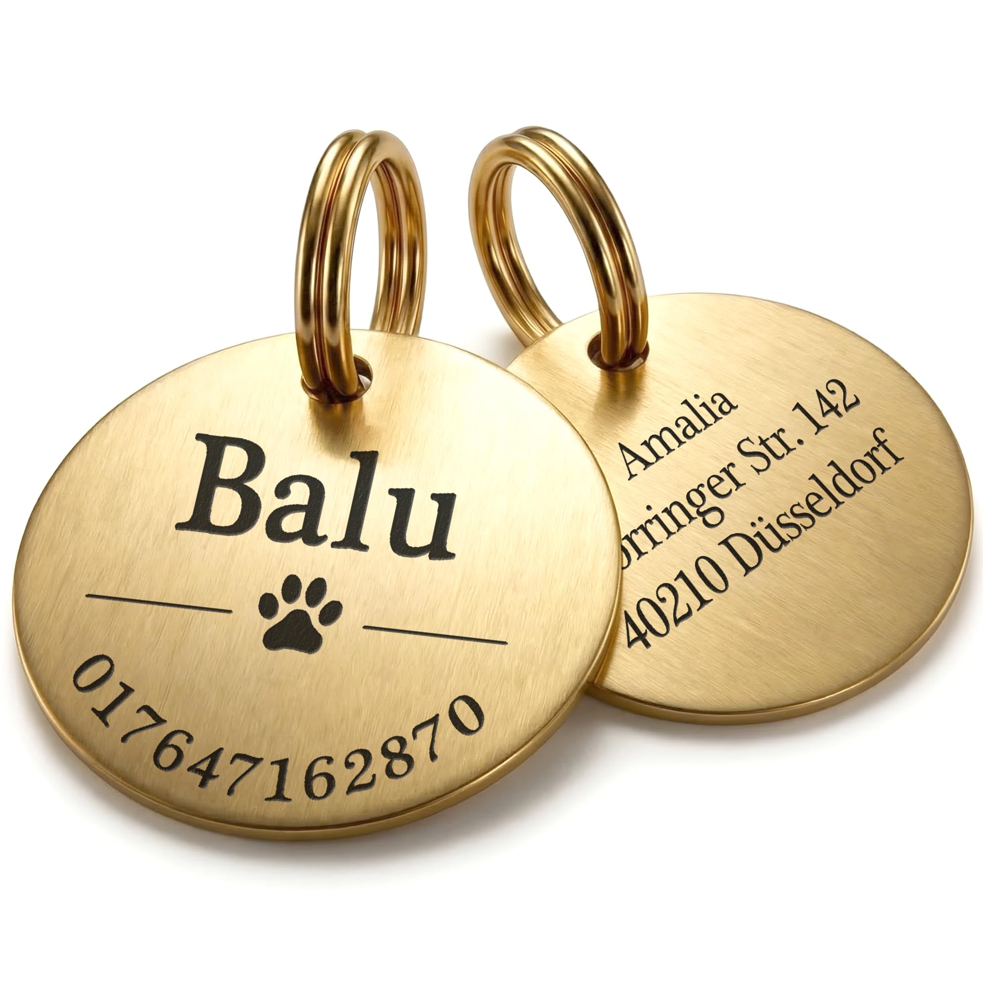 TMT Dog Tag with Engraving, Stainless Steel Dog Pendant, Weatherproof, Matte Fin
