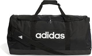 adidas Unisex Essentials Linear Duffel Bag Duffel Bag, Black/Black/White, L