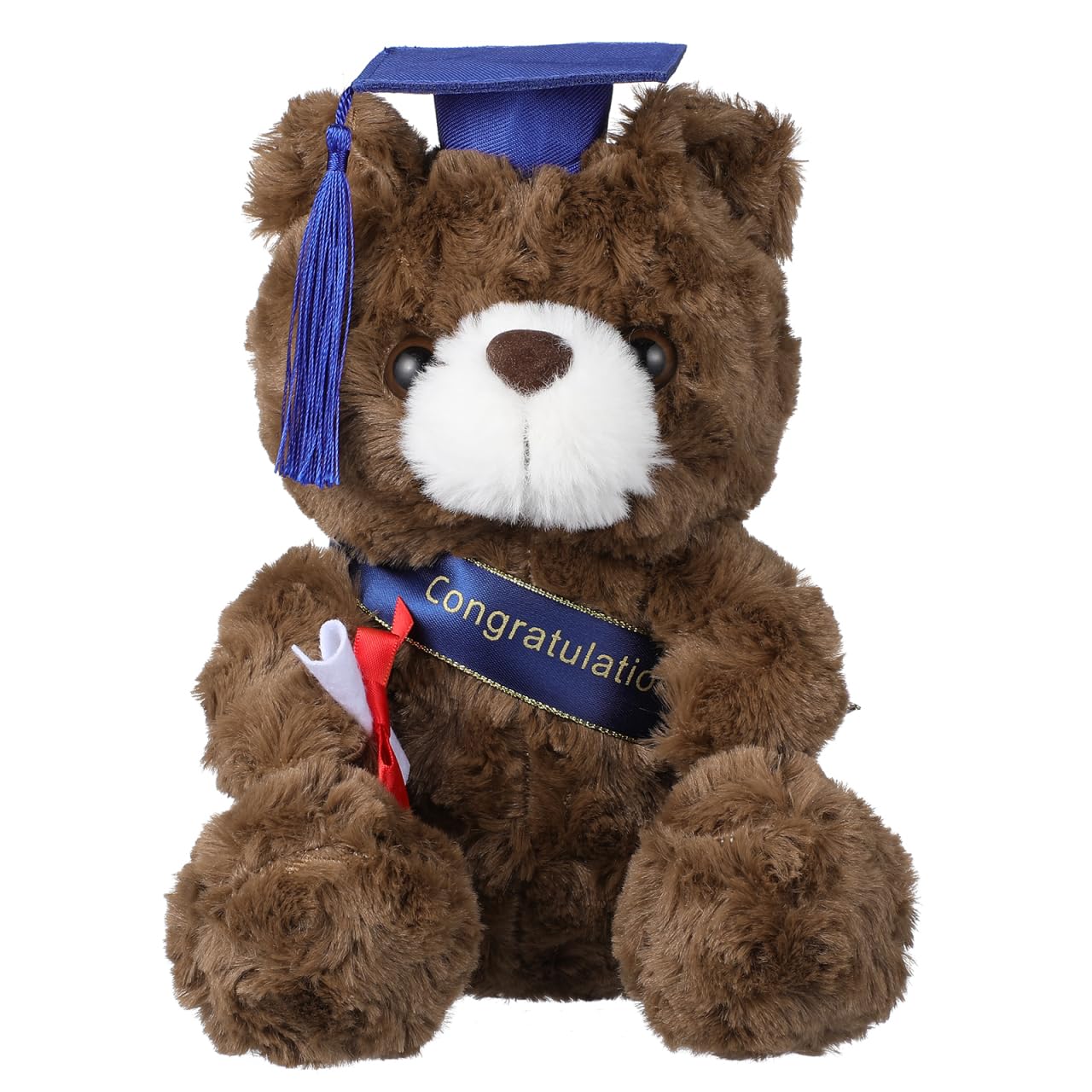 Graduation Bear Plush Stuffed Animal Toys, Plush Bear with Grad Cap and Diploma,