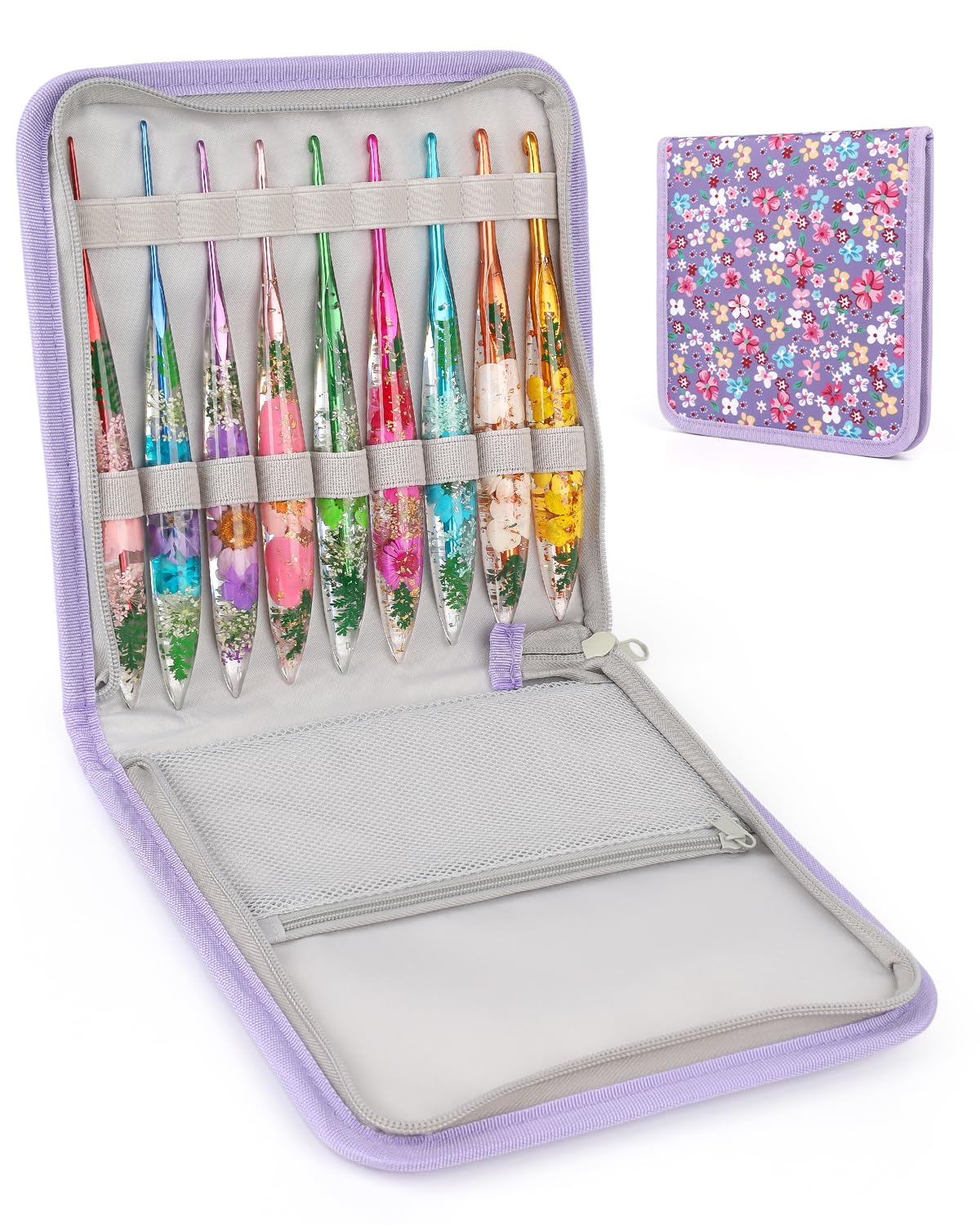 Coopay Crochet Hook Set, 9 PCS Crochet Hooks with Case (B/2.0mm-J/6.0mm)