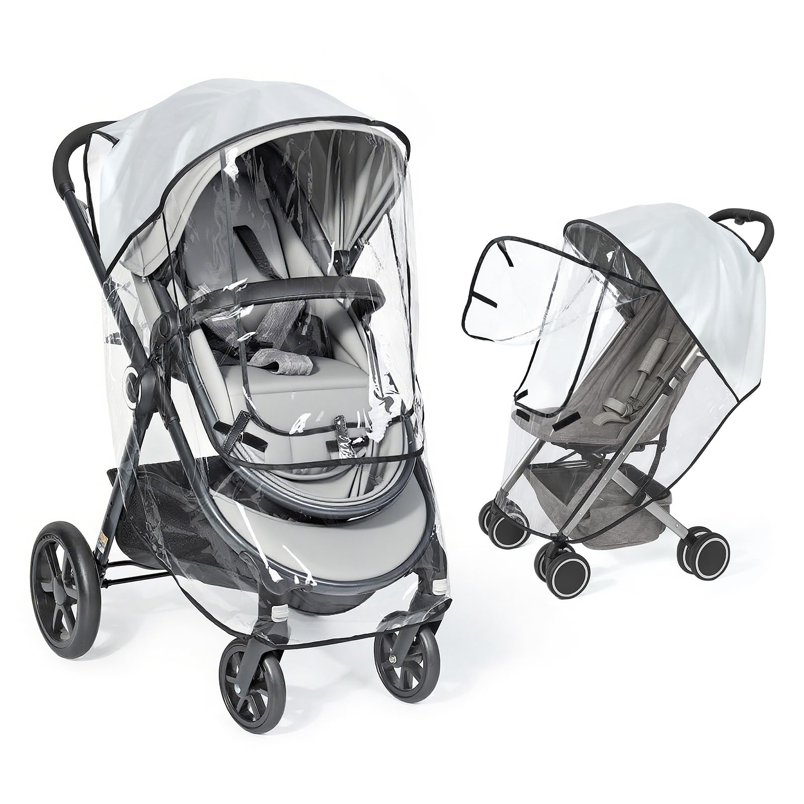 Orzbow Universal Rain Cover for Pushchair, Quick Access Window, Clear | Breathab