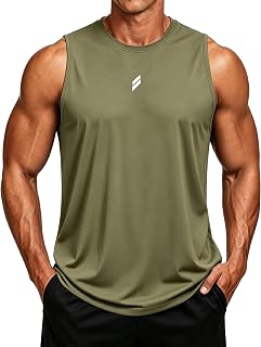 Men's Sleeveless Sports Tank Tops Loose Fit Breathable Bodybuilding Workout T-Shirt