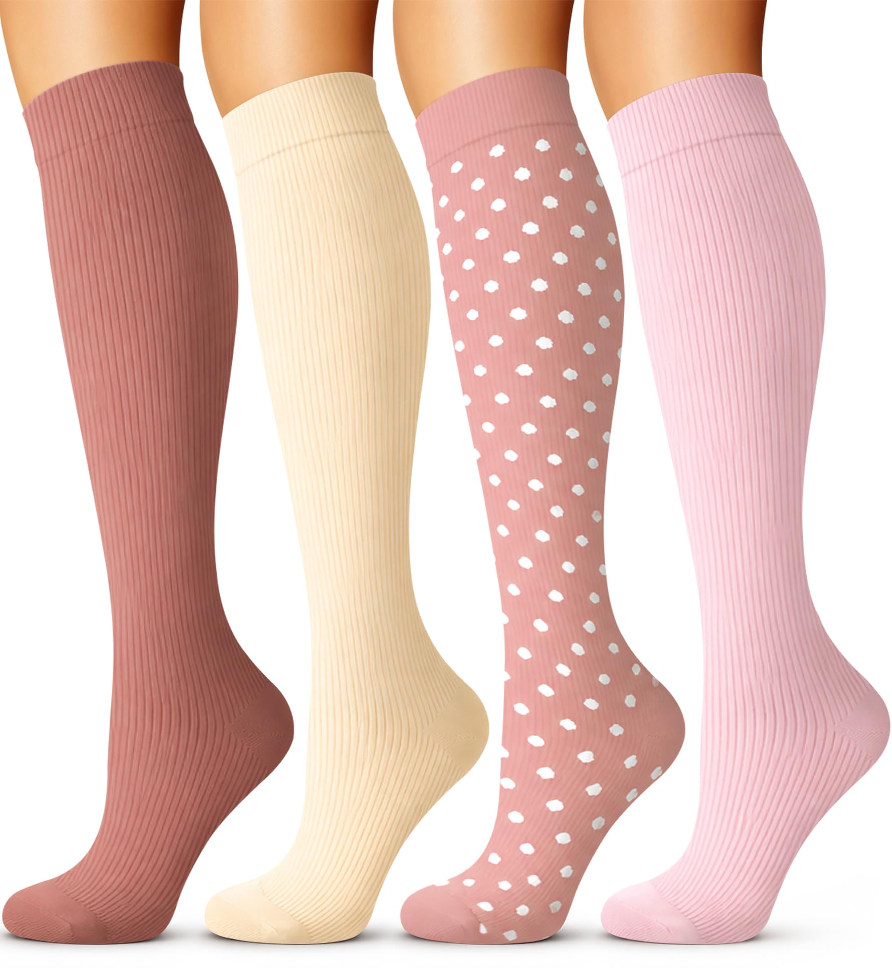 Laite Hebe 4 Pairs-Compression Socks for Women&Men Circulation-Best Support for 