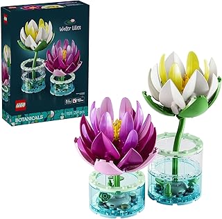 LEGO Botanicals Water Lilies 11511 | Toys for 9+ Year Old Girls, 2 Artificial Potted Plants in Transparent Vases, Faux Flowers, Room Decor, Gift Idea, 259 Pieces