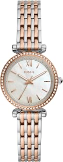 Fossil Women's Carlie Quartz Stainless Steel Watch, Rose Gold Glitz, Regular, Quartz Movement