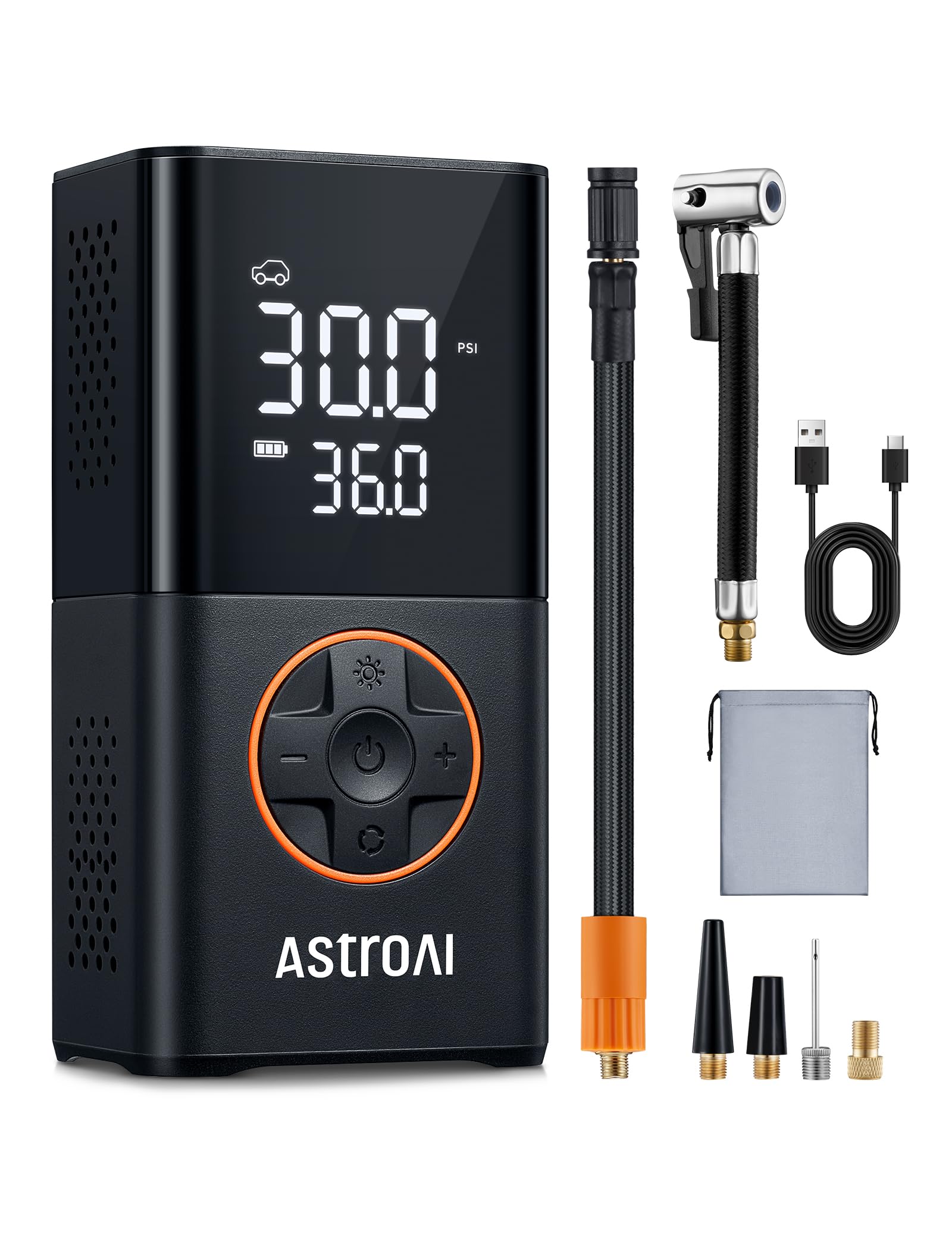 AstroAI Car Tyre Inflator Air Compressor, Cordless Battery Bike Pump 150PSI | Di