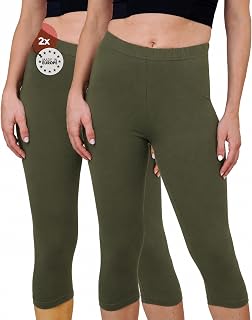 SES Women's 3/4 Length Capri Leggings, Pack of 2