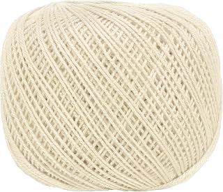 MECCANIXITY Crochet Thread Pearl Cotton Size 3 Beige Pearl 164 Yards | for Crocheting Tatting Knitting Embroidery Sewing