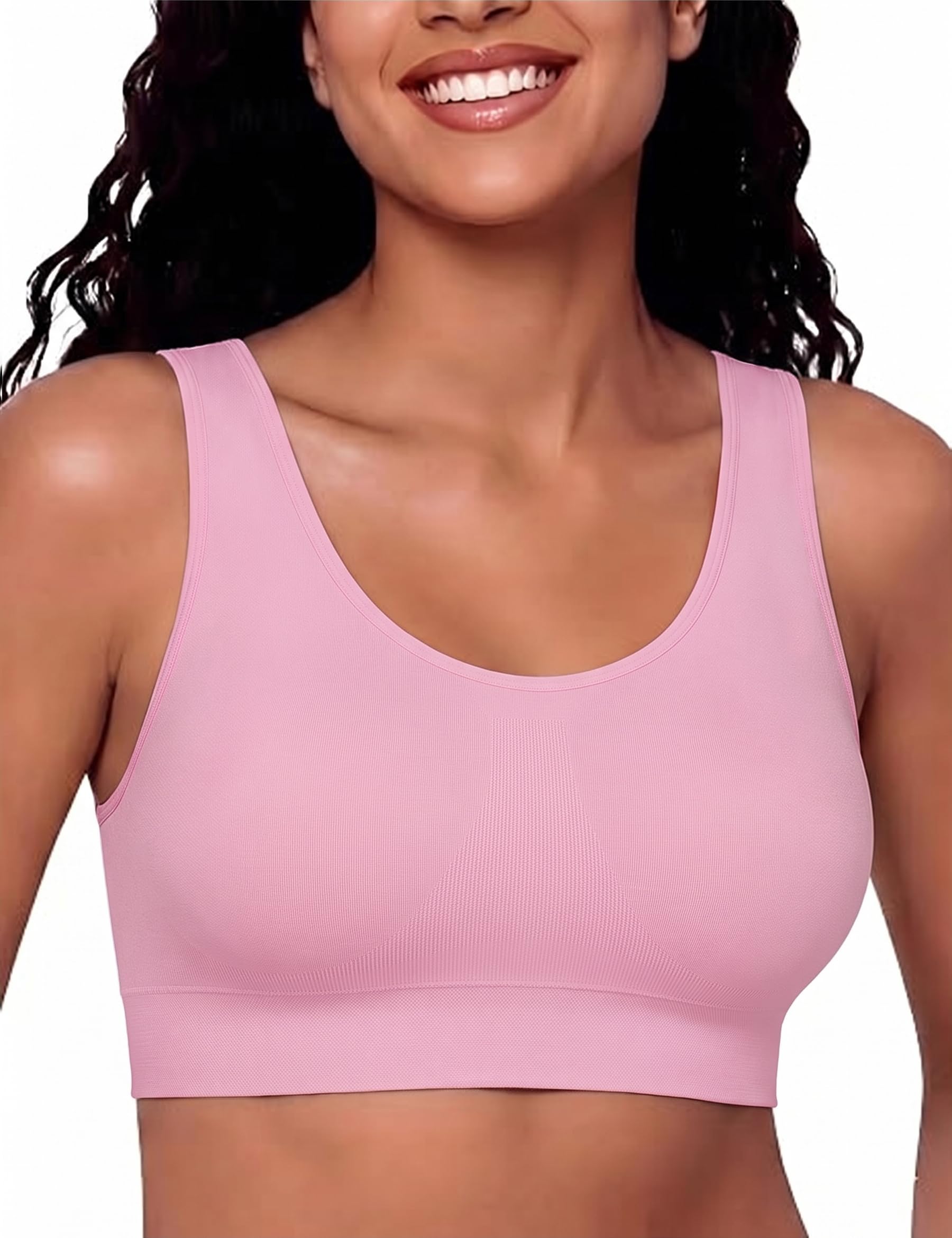 Uniexcosm Women's Sports Bra Solid Wirefree Sports Bras for Women
