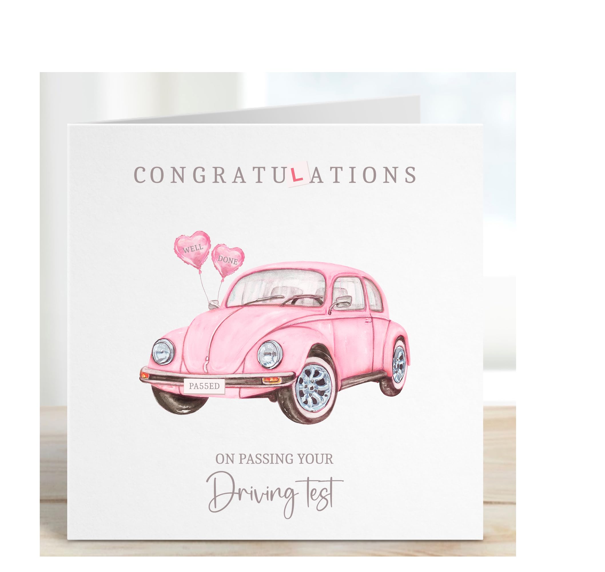 Congratulations Driving Test Card pink, New Card Driving Exam, Well Done Passing