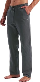 WILLIT Mens Cotton Jogging Bottoms Yoga Pants Workout Open Top Sports Trousers with Pockets