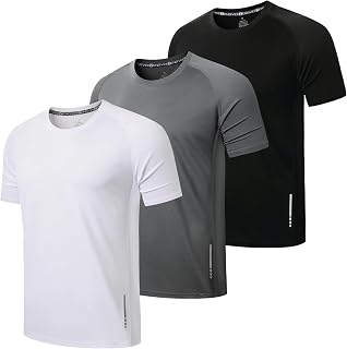 ZENGVEE Men 1/3/5 Pack Dry Fit Gym T-Shirts Breathable Wicking Short Sleeve