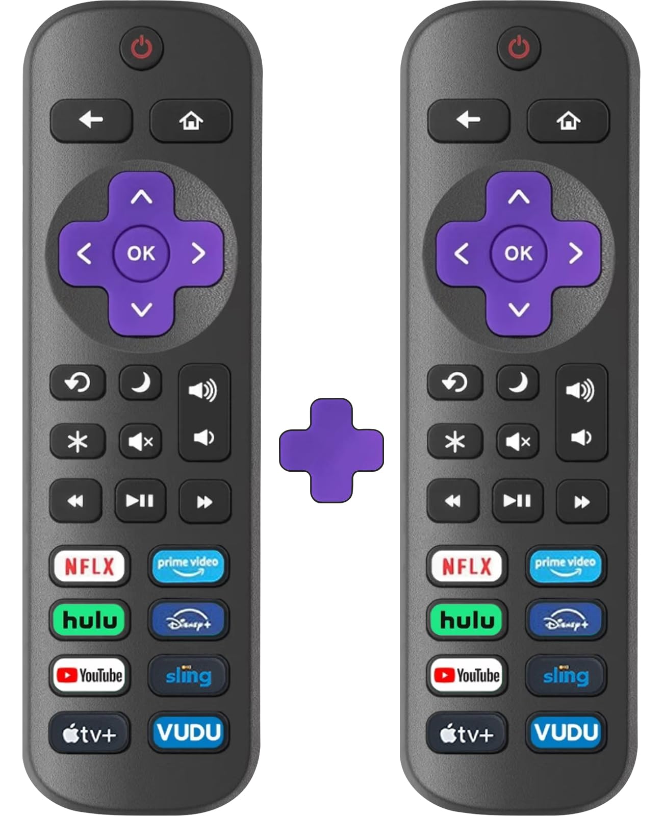 2 Pack Replacement Remote Control Only for Roku TV, Compatible for TCL Roku/Hise