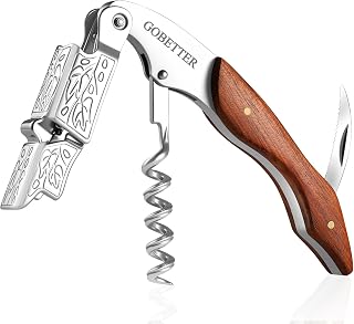 Wine Opener, Waiter Corkscrew Wine Key for Servers, Classic Rosewood | Stainless Steel, Wine Bottle Opener with Foil Cutter & Cap Remover for Home Use, Servers, Waiters Bartenders and Wine Lovers