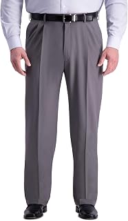 Haggar Men's Classic Fit Pleated Premium Comfort Dress Pant
