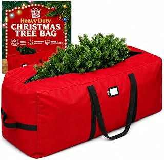 Holiday Cheer Christmas Tree Storage Bag Waterproof 9ft Red | Heavy Duty Fabric, Waterproof Design, Durable Handles, Zipper Closure, Fits Up to 9ft Artificial Christmas Tree