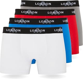 FM London Pack of 4/8 Men's Boxer Shorts with Elastic, Super Comfortable