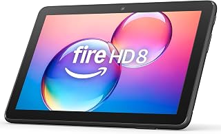 Like-New Amazon Fire HD 8 tablet (newest model), 8” HD Display, 3GB memory, 32GB, designed for portable entertainment, Black