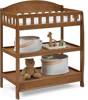 Delta Children Infant Changing Table with Pad, Chestnut