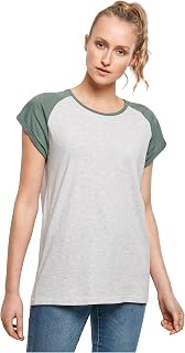 Urban Classics Ladies Contrast Raglan Tee Women's T-Shirt Charcoal/Black Wide
