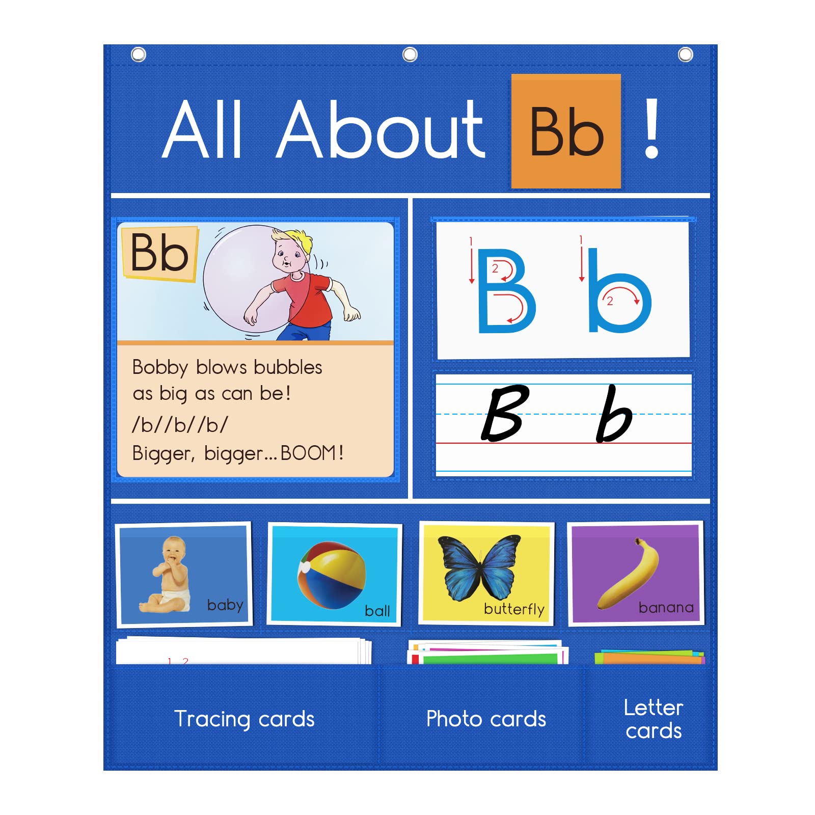 Auchq All About Letter Pocket Chart, Letter of The Day/Week Activity Wall-Provid