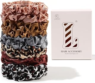 12 Pieces Scrunchies for Women - Small Hair Scrunchies and Silk Satin Bands, Small Ponytail Holders for Thick Curly Hair, Cute Pigtails No Creases, No Damage.