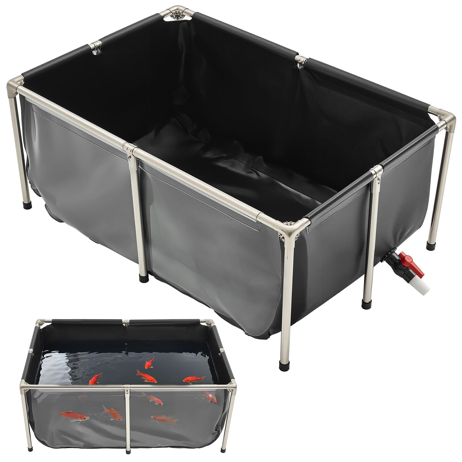 VEVOR KOI Aquarium Tank Above Ground Fish Pond, 127 Gallon Foldable Canvas Fish 