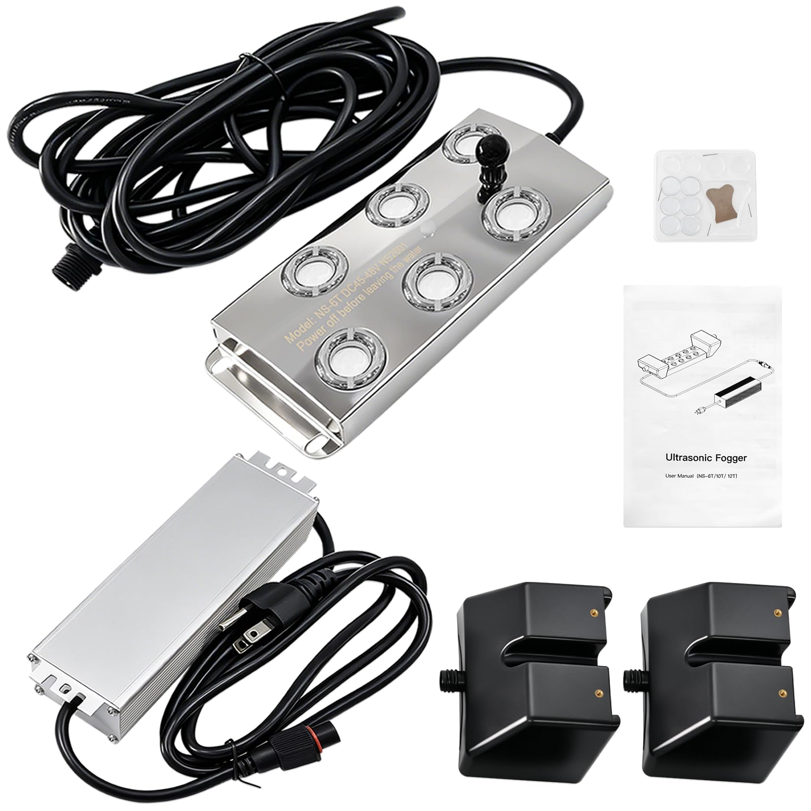 Ultrasonic Mist Maker 6 Heads, 5000ml/H Output Mist Maker Fogger, 250W Waterproo