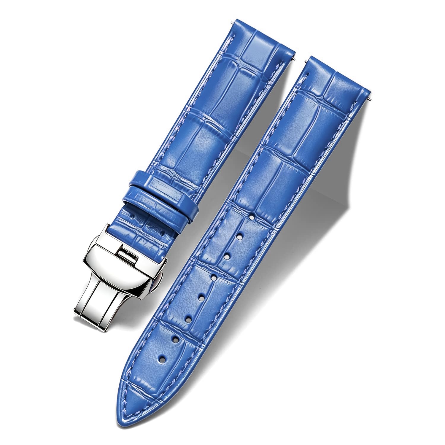 BINLUN Leather Watch Bands Replacement Alligator Pattern Watch Strap for Men Wom