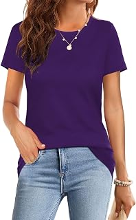 Women's Summer Casual Basic Round Neck Short Sleeve T-Shirt