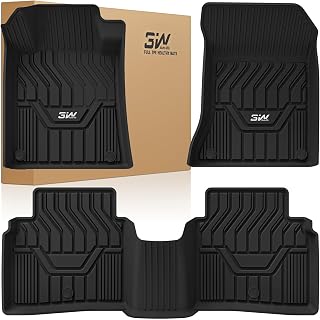 3W Floor Mats Compatible for Nissan Altima 2019 2020 2021 2022 2023 2024 2025 2026 TPE All Weather Accessories Anti-Slip Odorless Custom Fit Floor Liner for Altima 1st 2nd Row Full Set Car Mats Black