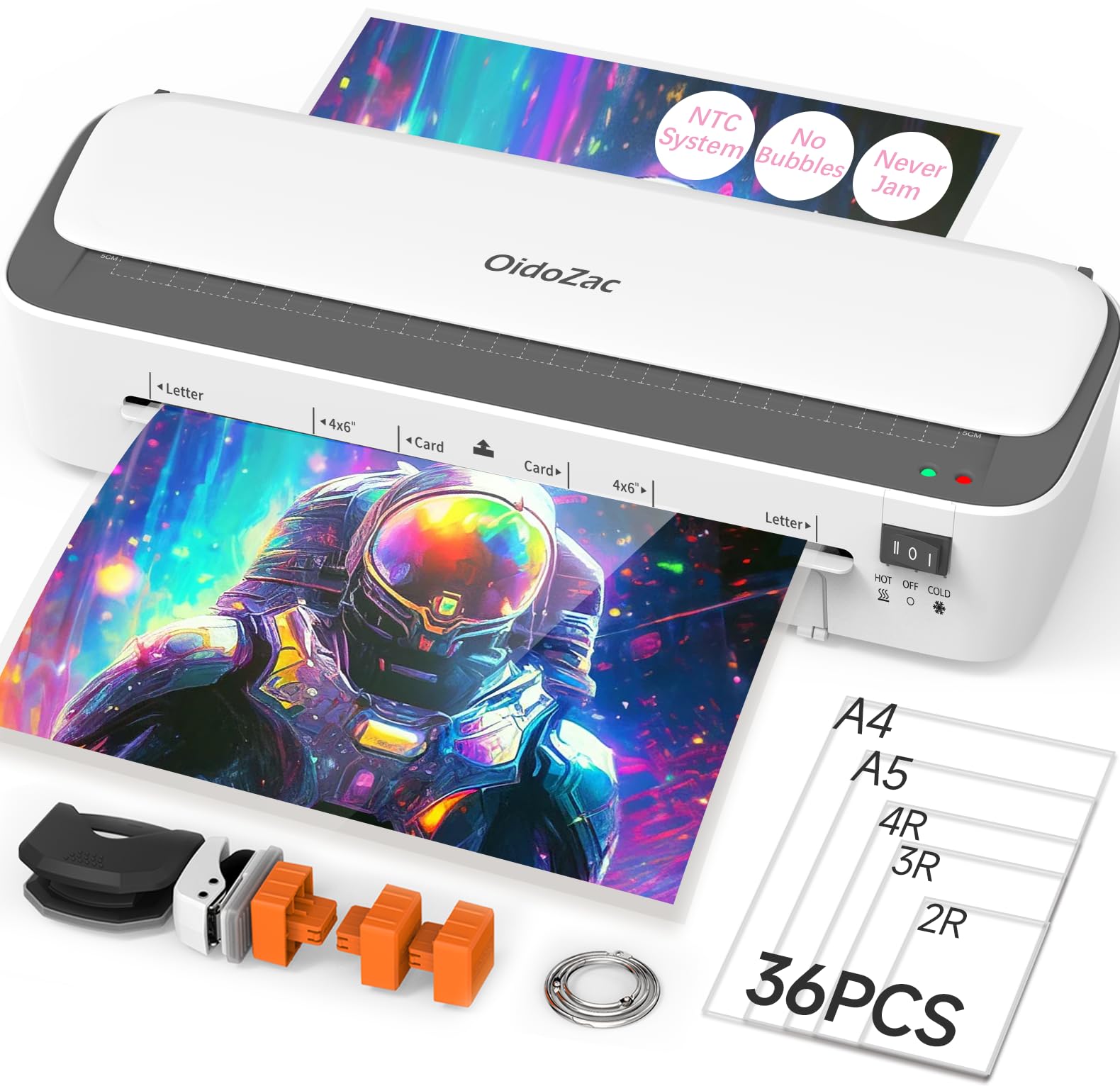 A4 Laminator Machine, 11 in 1 Thermal Laminator with 36 Laminating Pouches, Cold