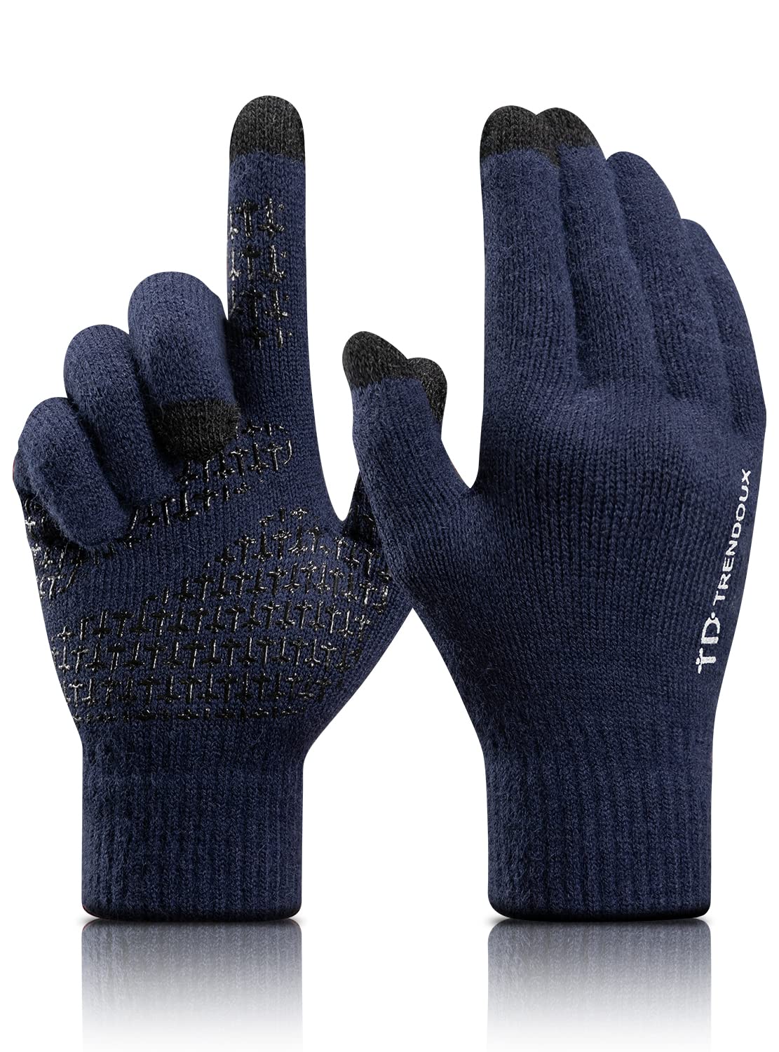 TRENDOUX Men's Women's Winter Gloves - Thermal Warming Touch Screen Skiing Wool 