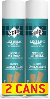 Scotchgard Suede & Nubuck Protector, 2 Cans x 400ml each - Water Repellent Spray, Helps Minimize Salt Stains - For Boots, Shoes, Coats, Gloves & More