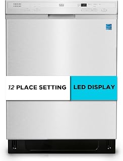 BLACK+DECKER 24" Built-In Dishwasher, Energy Star, BDW200MS, Stainess Look | 12-Place Setting Capacity with Stainless Steel Tub, Dish Washer with 6 Wash Programs, Up to 24-hour Delay Start
