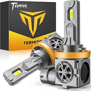 Termitor Upgraded H11/H9 LED Bulbs, 90,000LM Super Brighter, 6500K Cool White, Real 1:1 Mini Size, Plug and Play Powersports Hi/Low Fog Light, No Adapter Required, 85000+ Hours Lifespan, Pack of 2