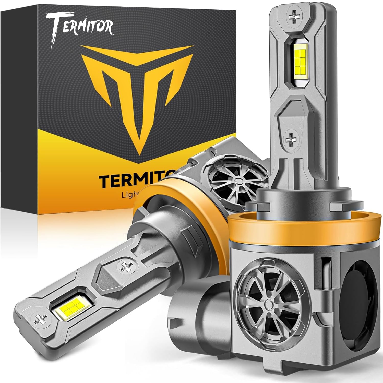 Termitor Upgraded H11/H9 LED Bulbs, 90,000LM Super Brighter, 6500K Cool White, R